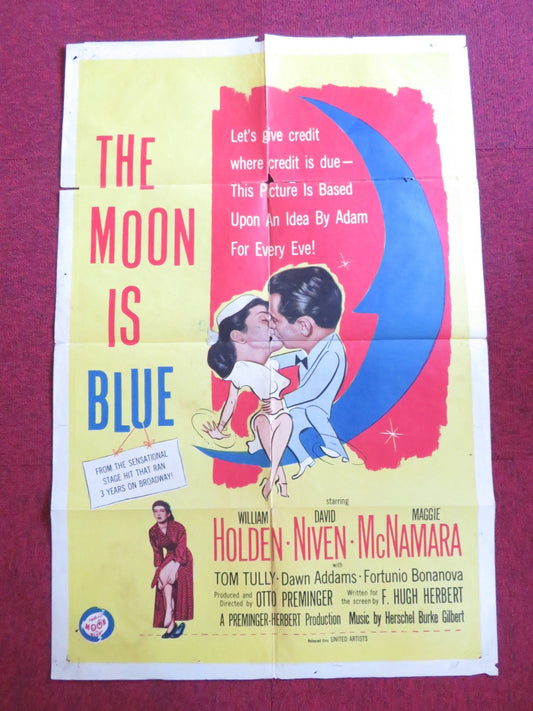 THE MOON IS BLUE FOLDED US ONE SHEET POSTER WILLIAM HOLDEN DAVID NIVEN 1953 Rendezvous Cinema Movie posters