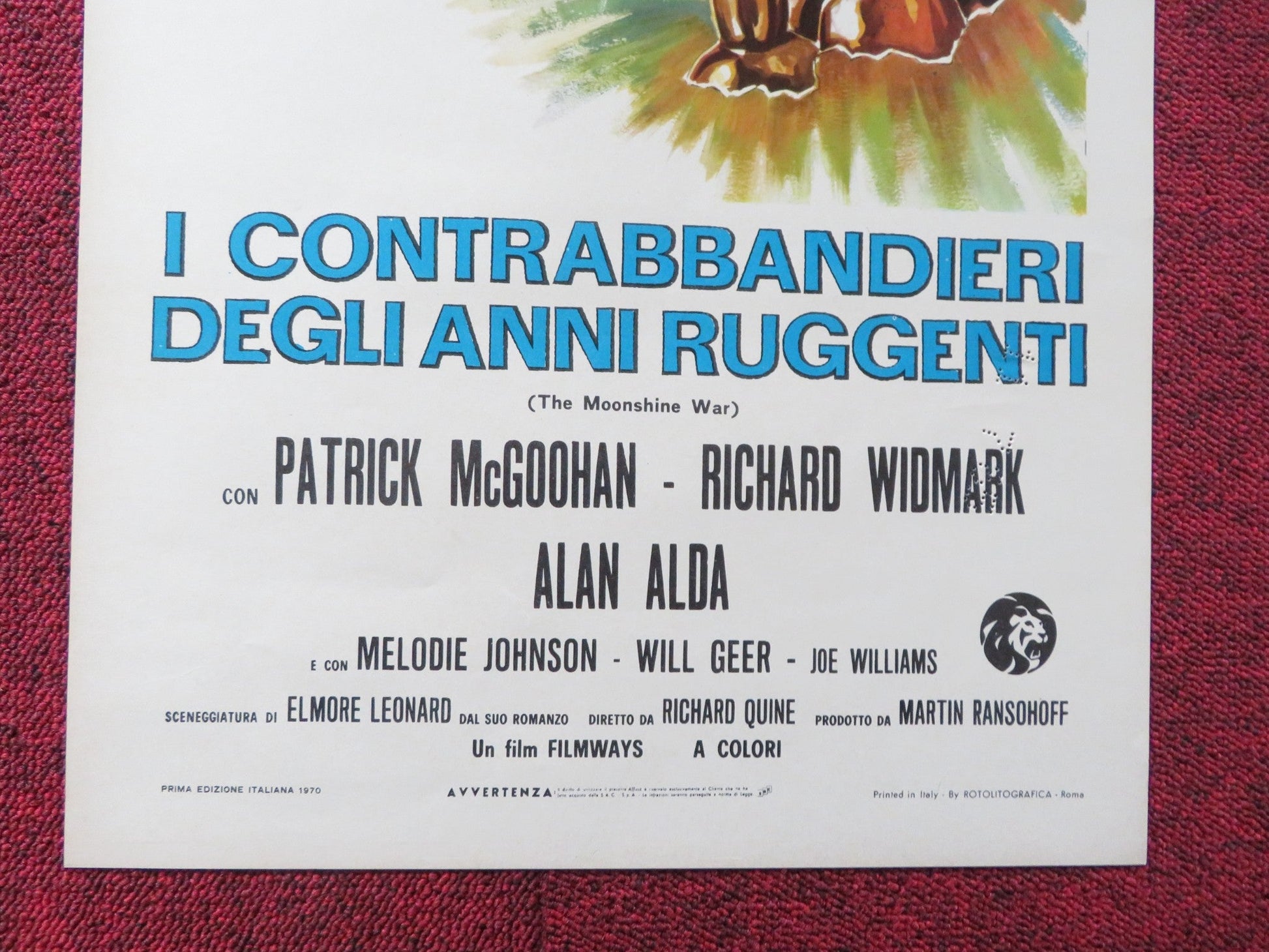 THE MOONSHINE WAR ITALIAN LOCANDINA POSTER PATRICK MCGOOHAN RICHARD WIDMARK 1970 Rendezvous Cinema Movie posters
