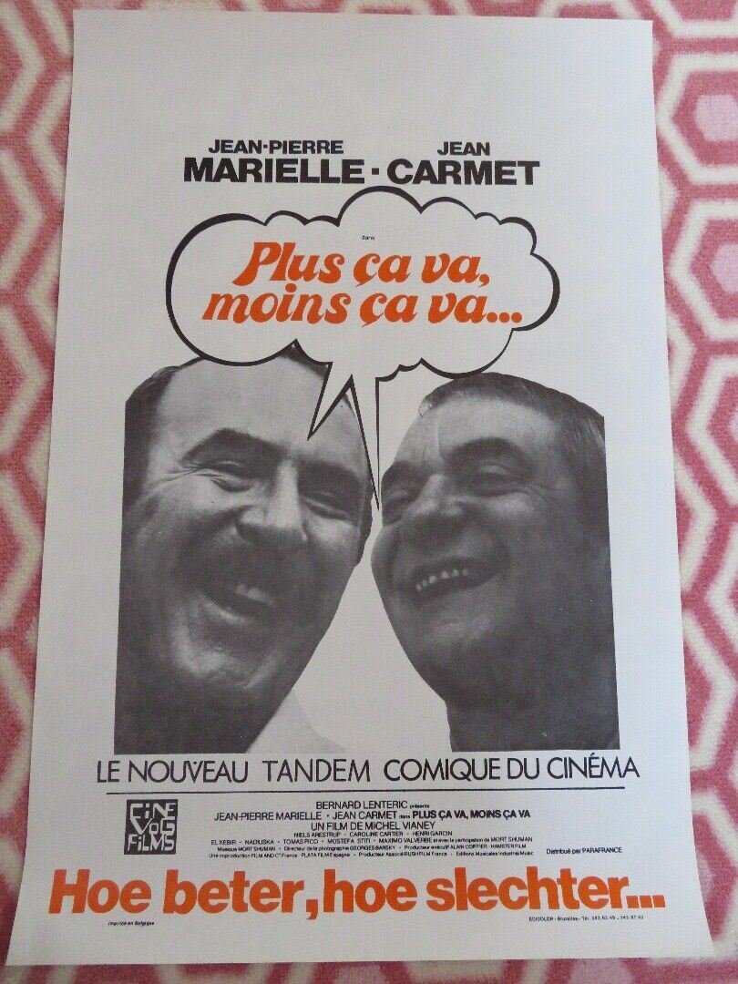 THE MORE IT GOES, THE LESS IT GOES BELGIUM (21.5"x14.5") POSTER JEAN PIERRE 1977 - Rendezvous Cinema