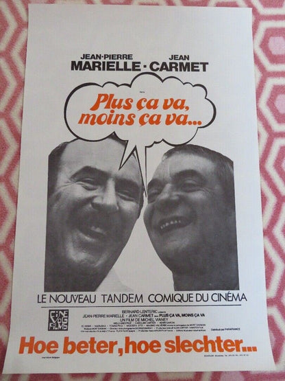 THE MORE IT GOES, THE LESS IT GOES BELGIUM (21.5"x14.5") POSTER JEAN PIERRE 1977 - Rendezvous Cinema
