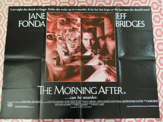 THE MORNING AFTER BRITISH QUAD (30" x 40") POSTER JEFF BRIDGES JANE FONDA 1986 Movie posters