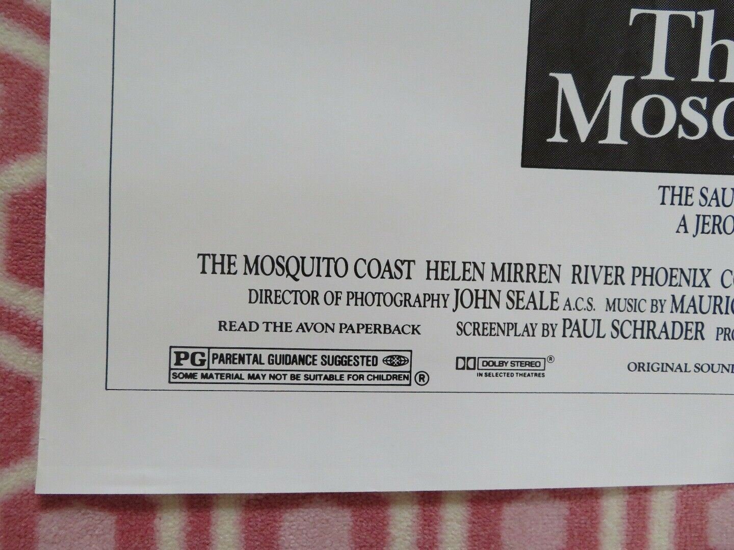 THE MOSQUITO COAST FOLDED US ONE SHEET POSTER HARRISON FORD HELEN MIRREN 1986 Movie posters