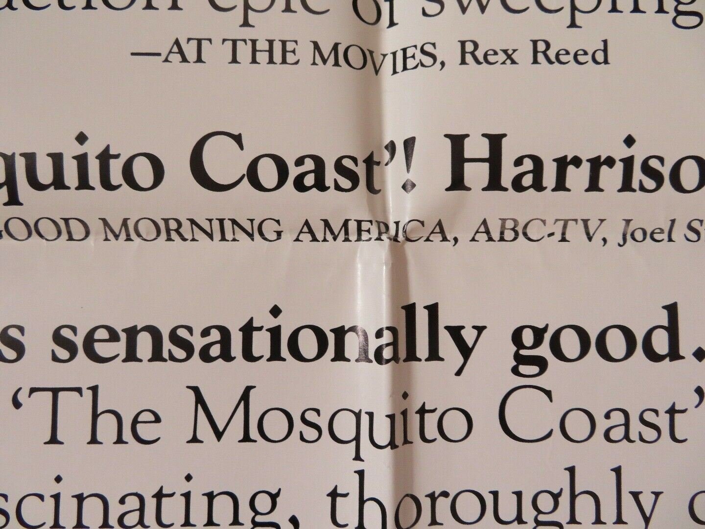 THE MOSQUITO COAST FOLDED US ONE SHEET POSTER HARRISON FORD HELEN MIRREN 1986 Movie posters