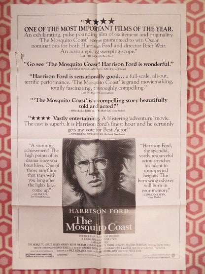 THE MOSQUITO COAST FOLDED US ONE SHEET POSTER HARRISON FORD HELEN MIRREN 1986 Movie posters