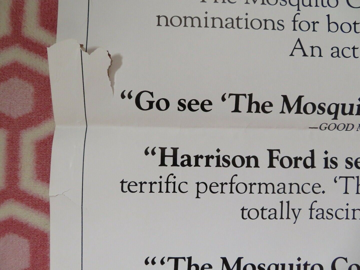 THE MOSQUITO COAST FOLDED US ONE SHEET POSTER HARRISON FORD HELEN MIRREN 1986 Movie posters