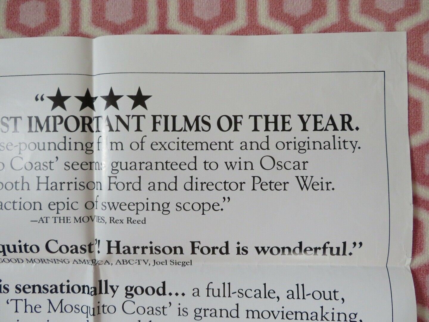 THE MOSQUITO COAST FOLDED US ONE SHEET POSTER HARRISON FORD HELEN MIRREN 1986 Movie posters