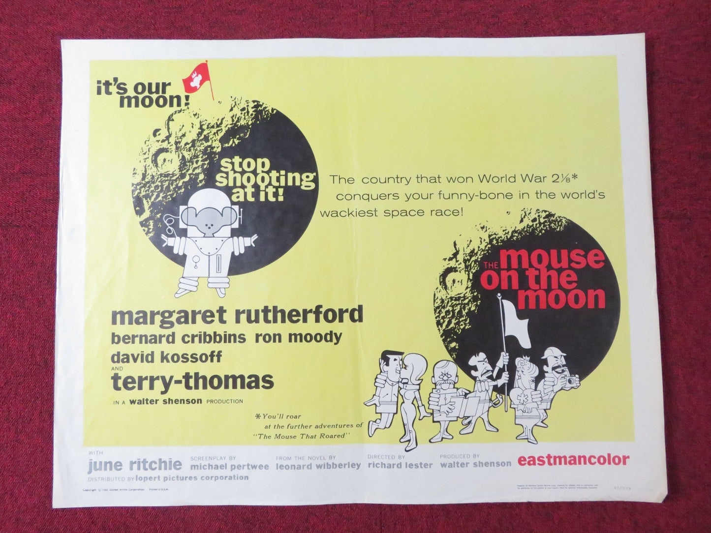 THE MOUSE ON THE MOON HALF SHEET (22"x 28") POSTER RUTHERFORD MOODY 1963 Rendezvous Cinema Movie posters