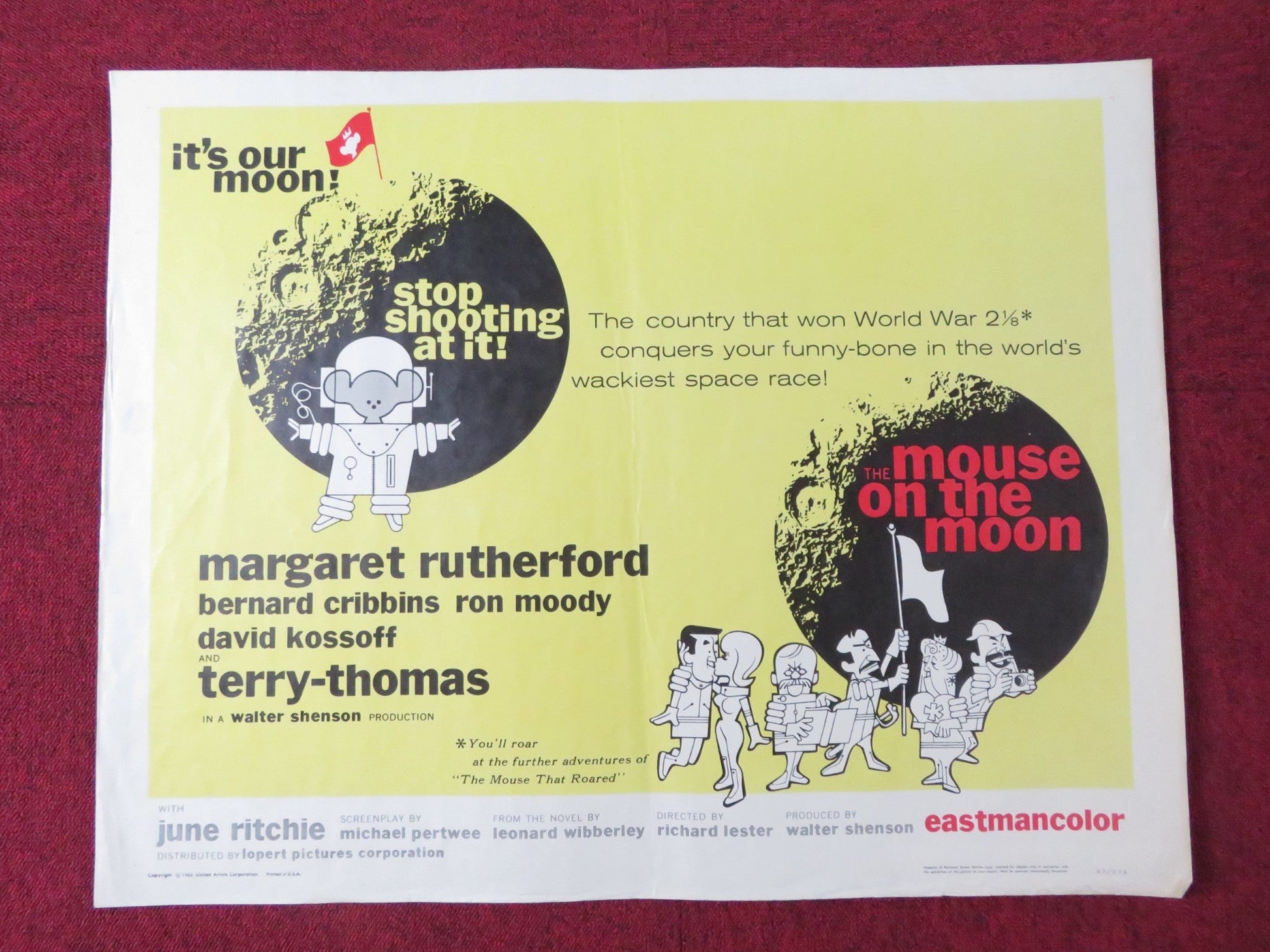 THE MOUSE ON THE MOON HALF SHEET (22"x 28") POSTER RUTHERFORD MOODY 1963 Rendezvous Cinema Movie posters