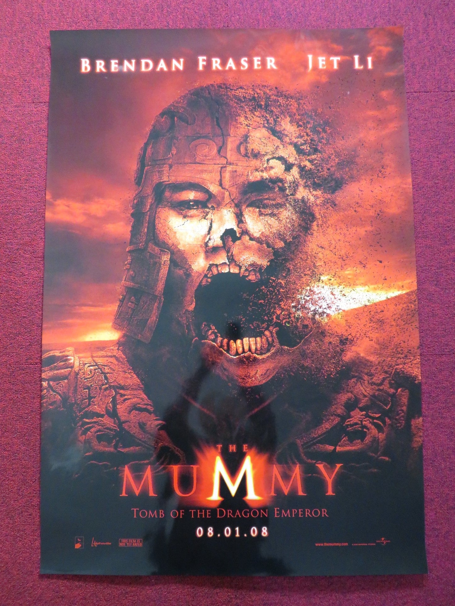 THE MUMMY TOMB OF THE DRAGON EMPEROR US ONE SHEET ROLLED POSTER B. FRASER 2008 Rendezvous Cinema Movie posters