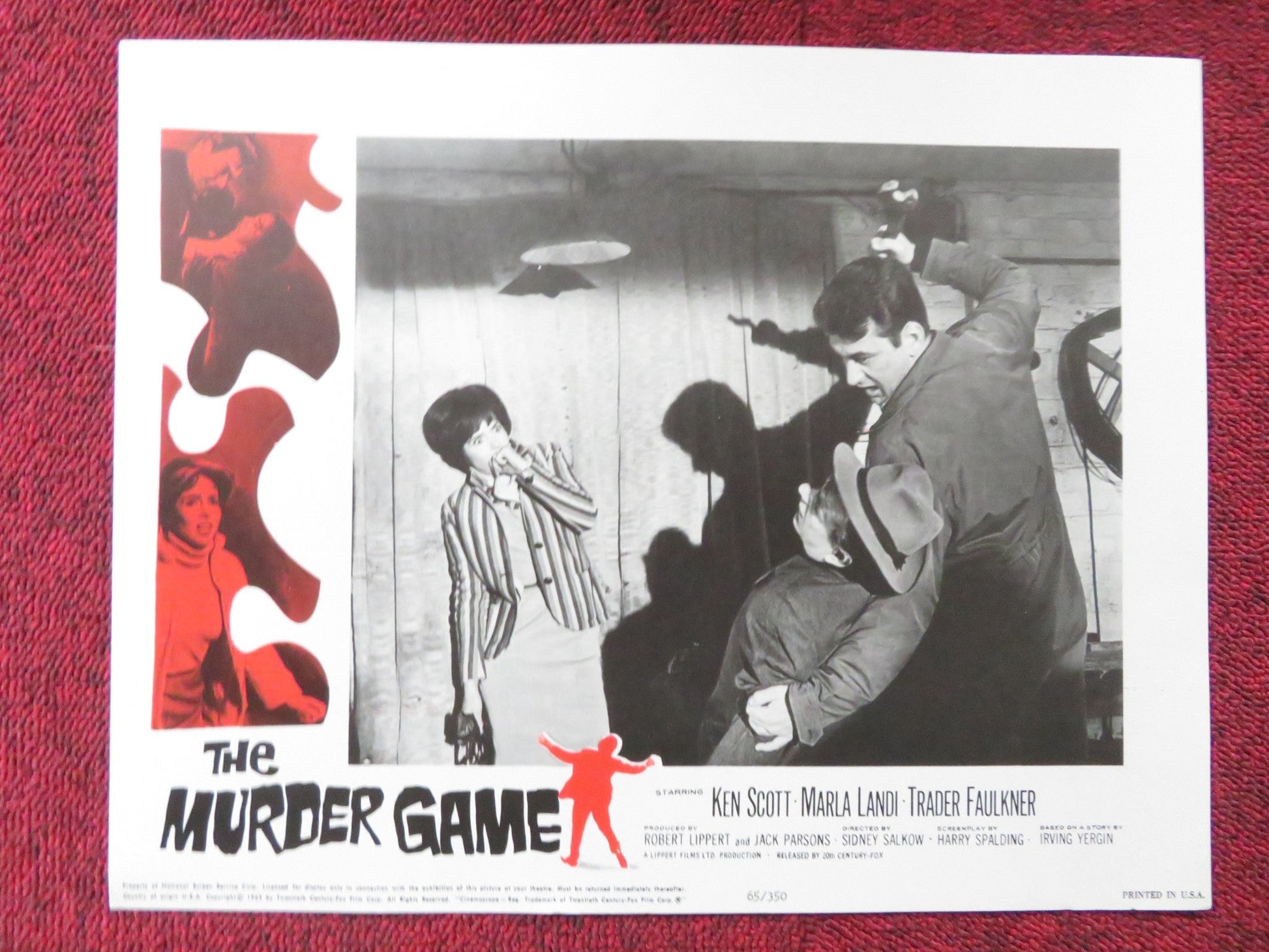 THE MURDER GAME US LOBBY CARD FULL SET KEN SCOTT MARLA LANDI 1965 Rendezvous Cinema Movie posters