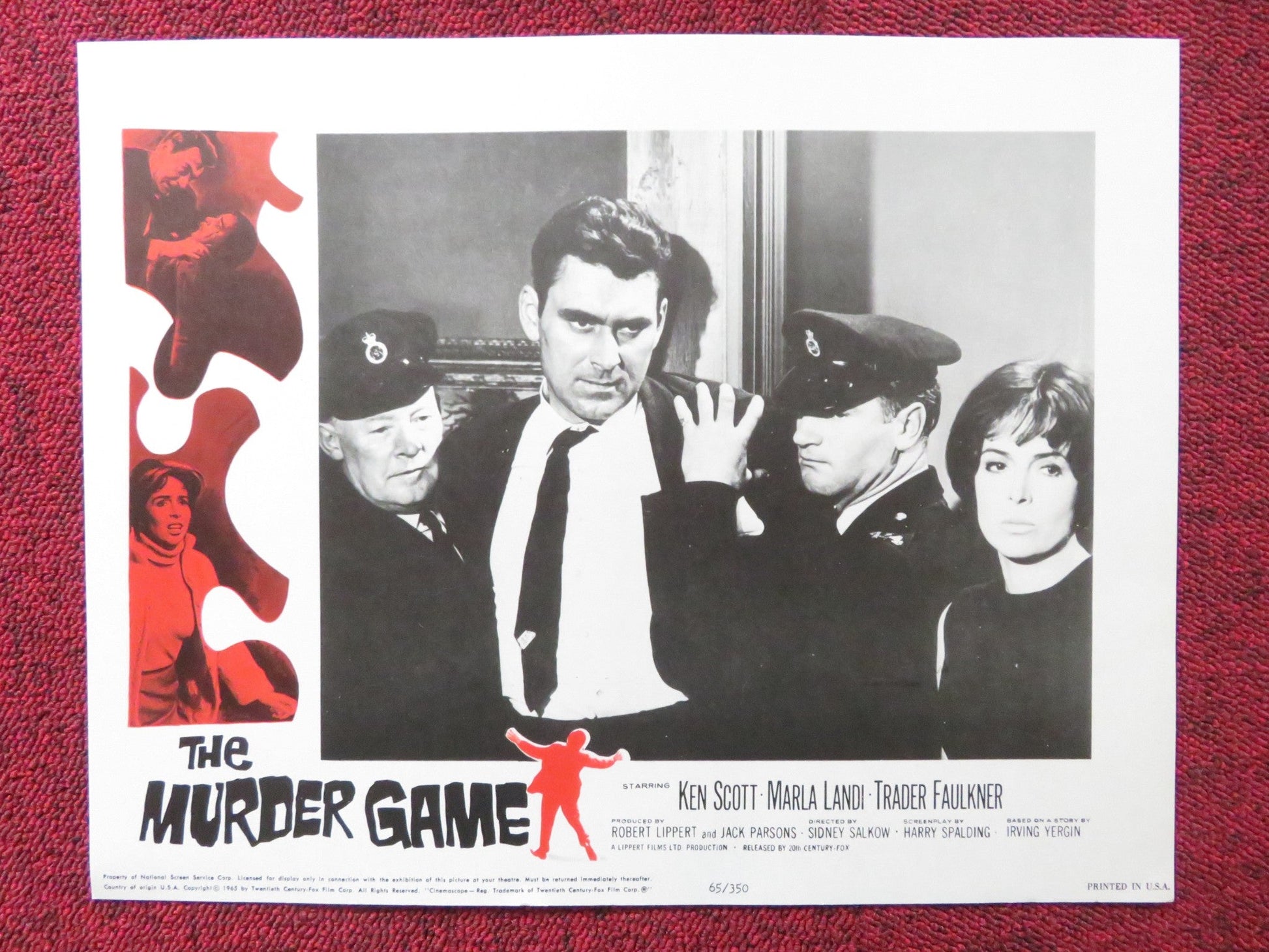 THE MURDER GAME US LOBBY CARD FULL SET KEN SCOTT MARLA LANDI 1965 Rendezvous Cinema Movie posters