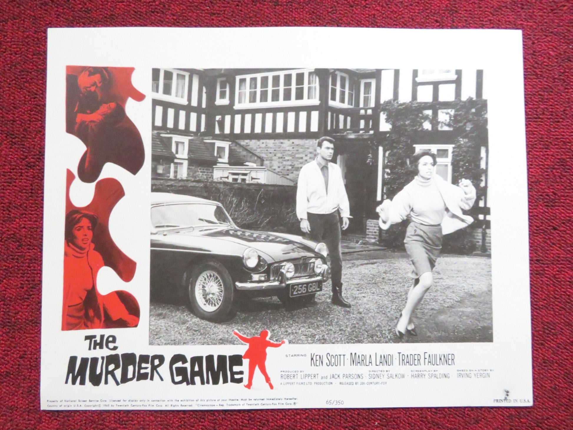 THE MURDER GAME US LOBBY CARD FULL SET KEN SCOTT MARLA LANDI 1965 Rendezvous Cinema Movie posters