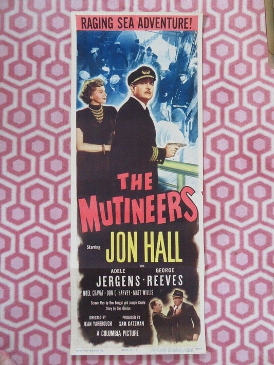 THE MUTINEERS US INSERT (14"x 36") POSTER JON HALL ADELE JERGENS 1949 Movie posters