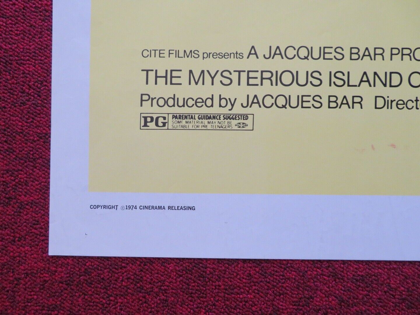 THE MYSTERIOUS ISLAND OF CAPTAIN NEMO FOLDED US ONE SHEET POSTER OMAR SHARIF '74 Movie posters