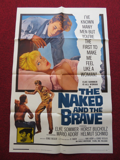 THE NAKED AND THE BRAVE FOLDED US ONE SHEET POSTER ELKE SOMMER H. BUCHOLZ 1965 Rendezvous Cinema Movie posters