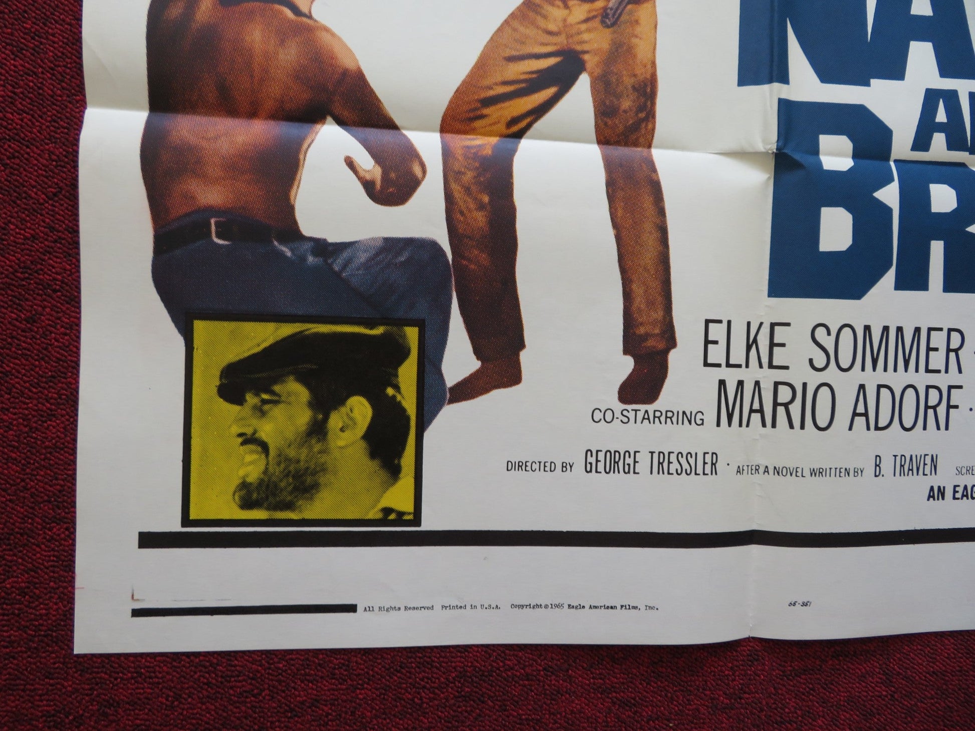 THE NAKED AND THE BRAVE FOLDED US ONE SHEET POSTER ELKE SOMMER H. BUCHOLZ 1965 Rendezvous Cinema Movie posters