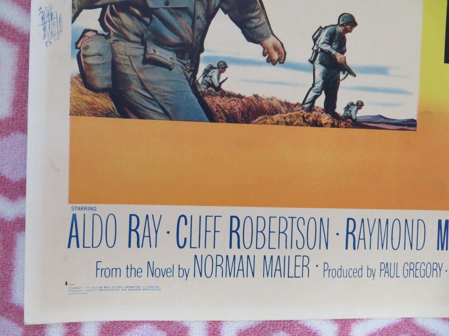 THE NAKED AND THE DEAD US HALF SHEET (22"x 28") POSTER ALDO RAY C ROBERTSON 1958 Movie posters