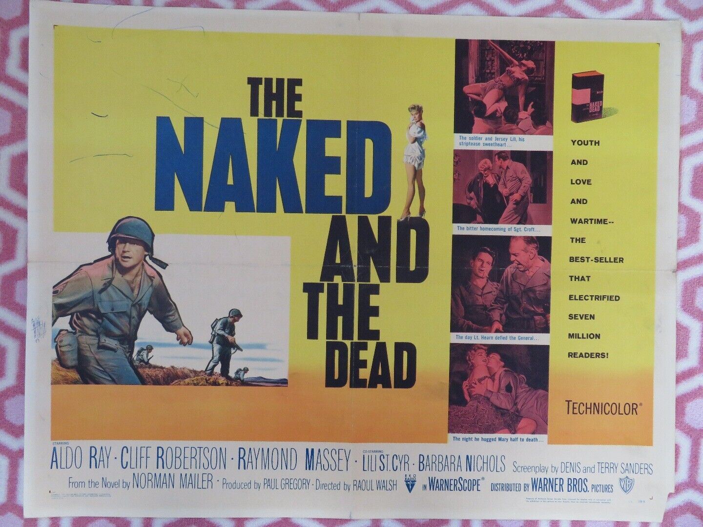 THE NAKED AND THE DEAD US HALF SHEET (22"x 28") POSTER ALDO RAY C ROBERTSON 1958 Movie posters