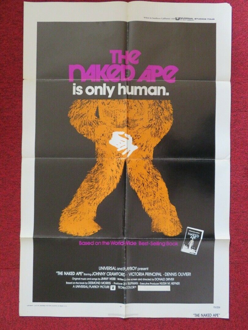 THE NAKED APE FOLDED US ONE SHEET POSTER JOHNNY CRAWFORD 1973 Movie posters