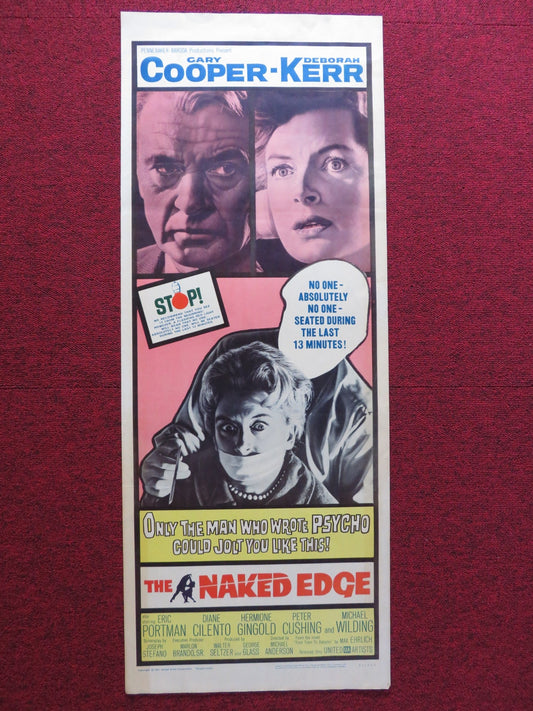 THE NAKED EDGE US INSERT (14"x 36") POSTER GARY COOPER DEBORAH KERR 1961 Rendezvous Cinema Movie posters