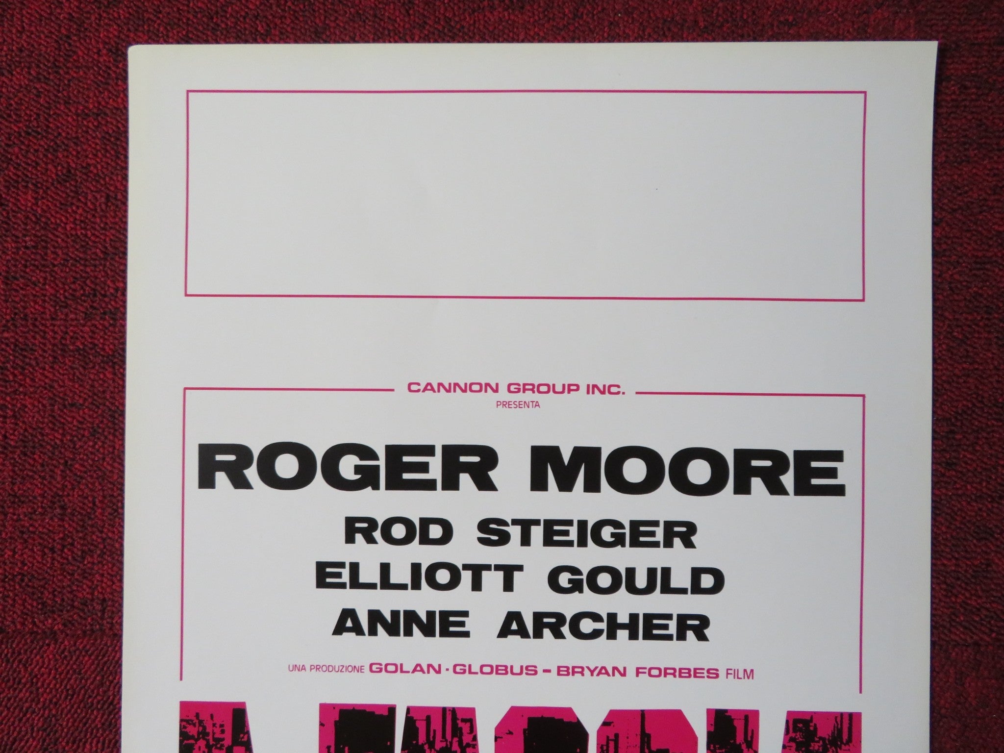 THE NAKED FACE ITALIAN LOCANDINA POSTER CANNON ROGER MOORE ROD STEIGER ...