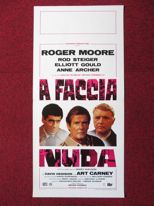 THE NAKED FACE ITALIAN LOCANDINA POSTER CANNON ROGER MOORE ROD STEIGER 1984 Rendezvous Cinema Movie posters