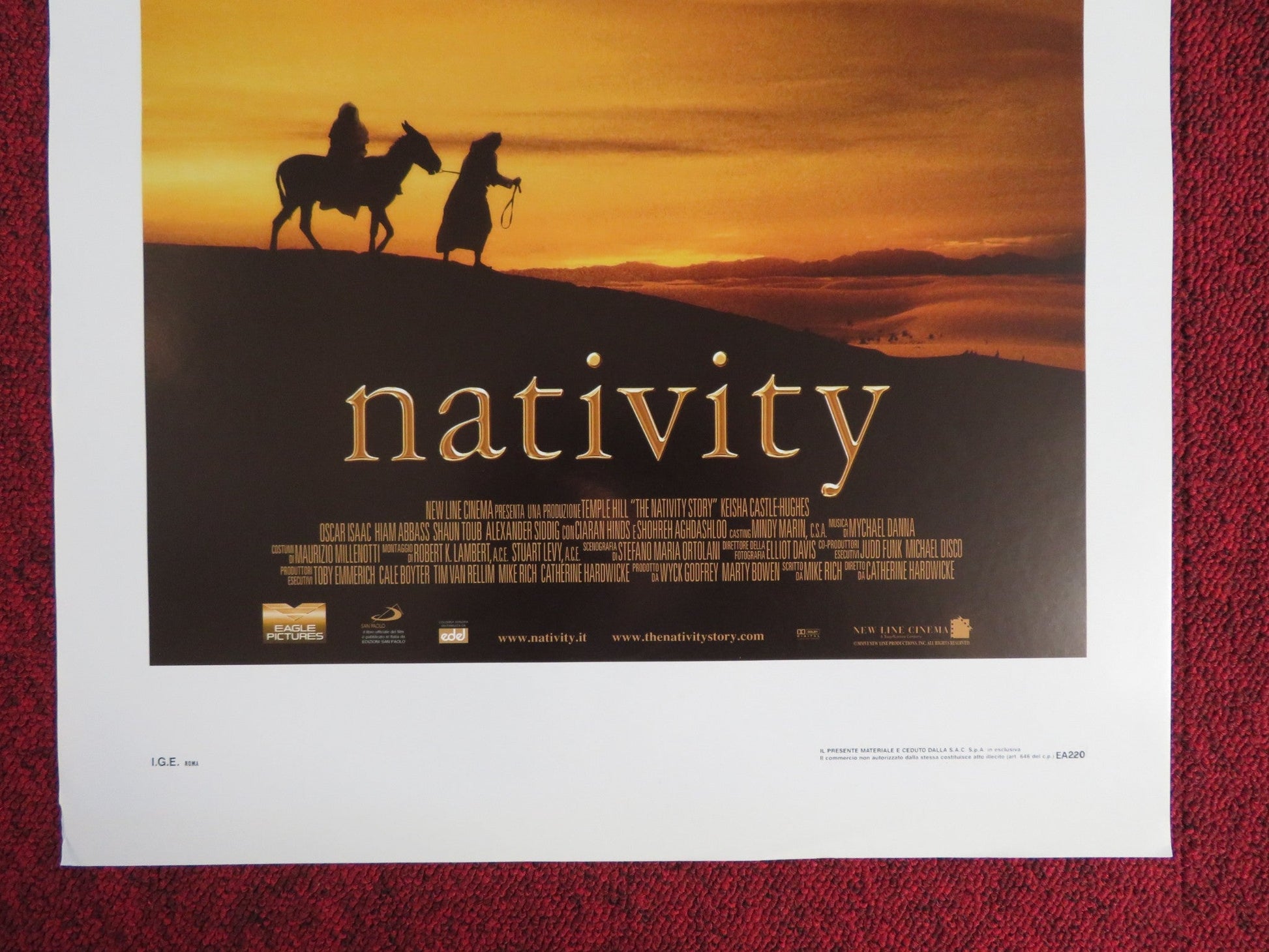 THE NATIVITY STORY ITALIAN LOCANDINA POSTER OSCAR ISAAC K. CASTLE - HUGHES 2005 Rendezvous Cinema Movie posters