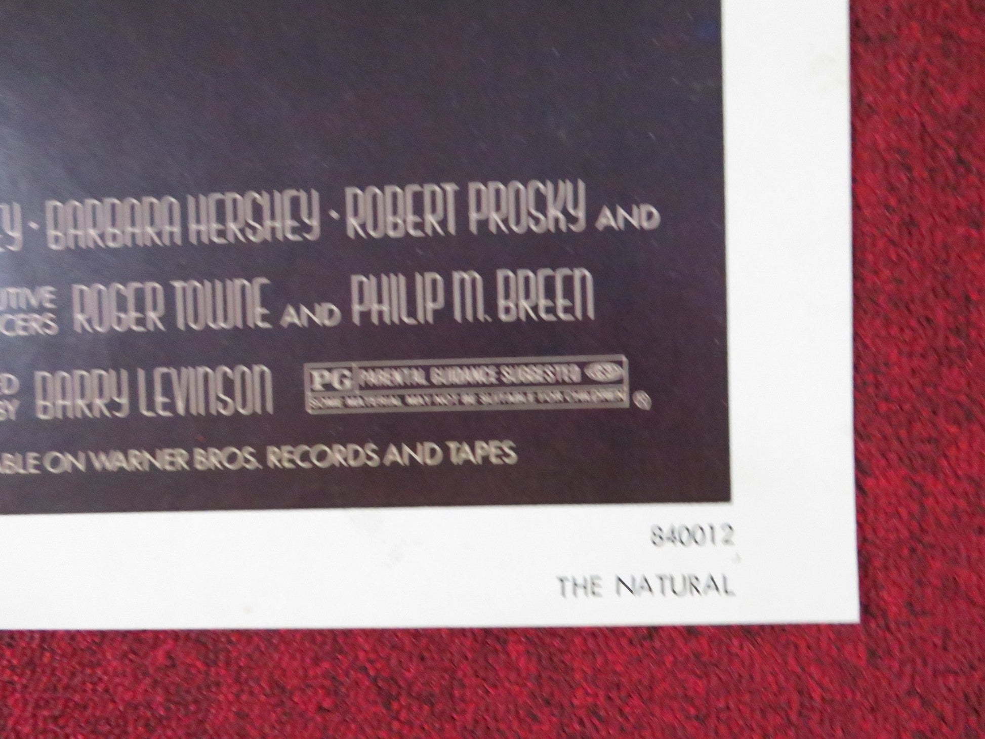 THE NATURAL FOLDED US ONE SHEET POSTER ROBERT REDFORD ROBERT DUVALL 1984 Rendezvous Cinema Movie posters