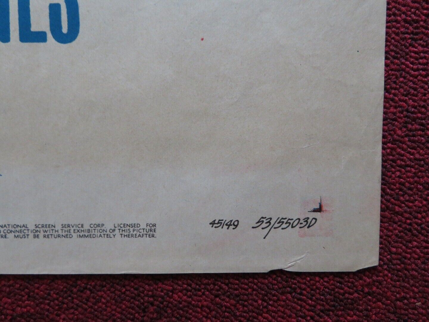 THE NEBRASKAN FOLDED US ONE SHEET POSTER PHILIP CAREY ROBERTA HAYNES 1953 Movie posters