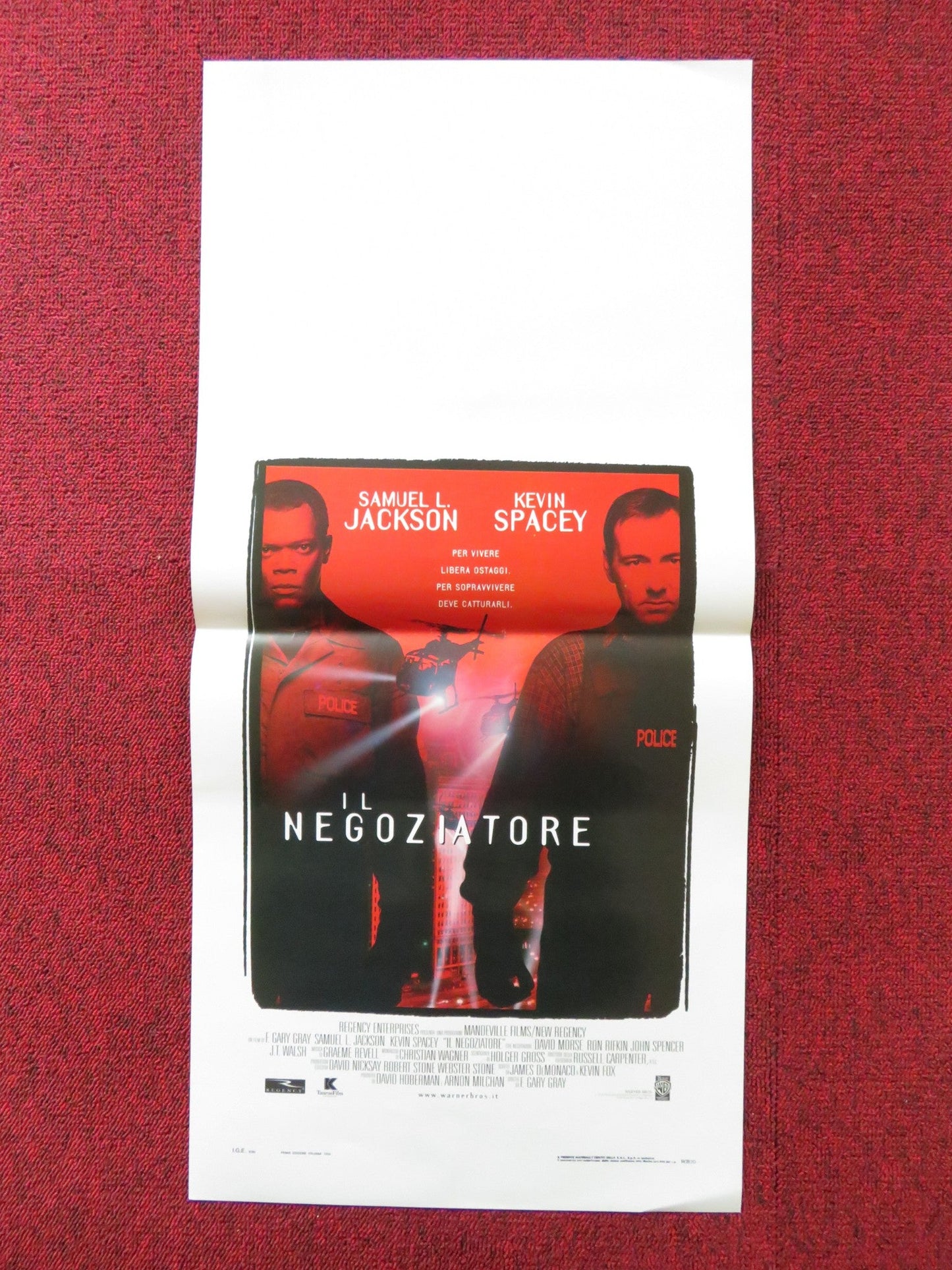 THE NEGOTIATOR ITALIAN LOCANDINA POSTER SAMUEL L. JACKSON KEVIN SPACEY 1998 Rendezvous Cinema Movie posters