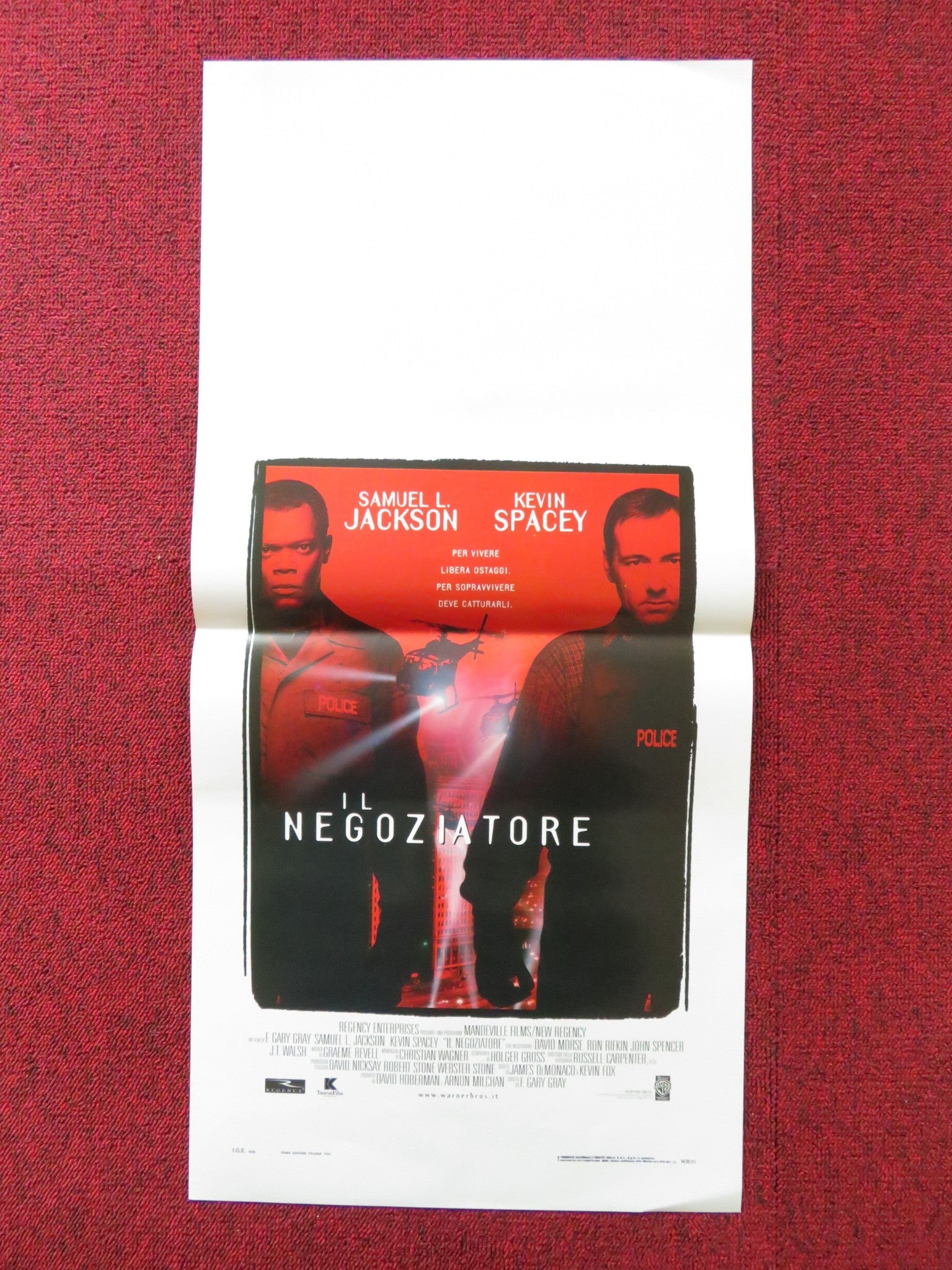 THE NEGOTIATOR ITALIAN LOCANDINA POSTER SAMUEL L. JACKSON KEVIN SPACEY 1998 Rendezvous Cinema Movie posters