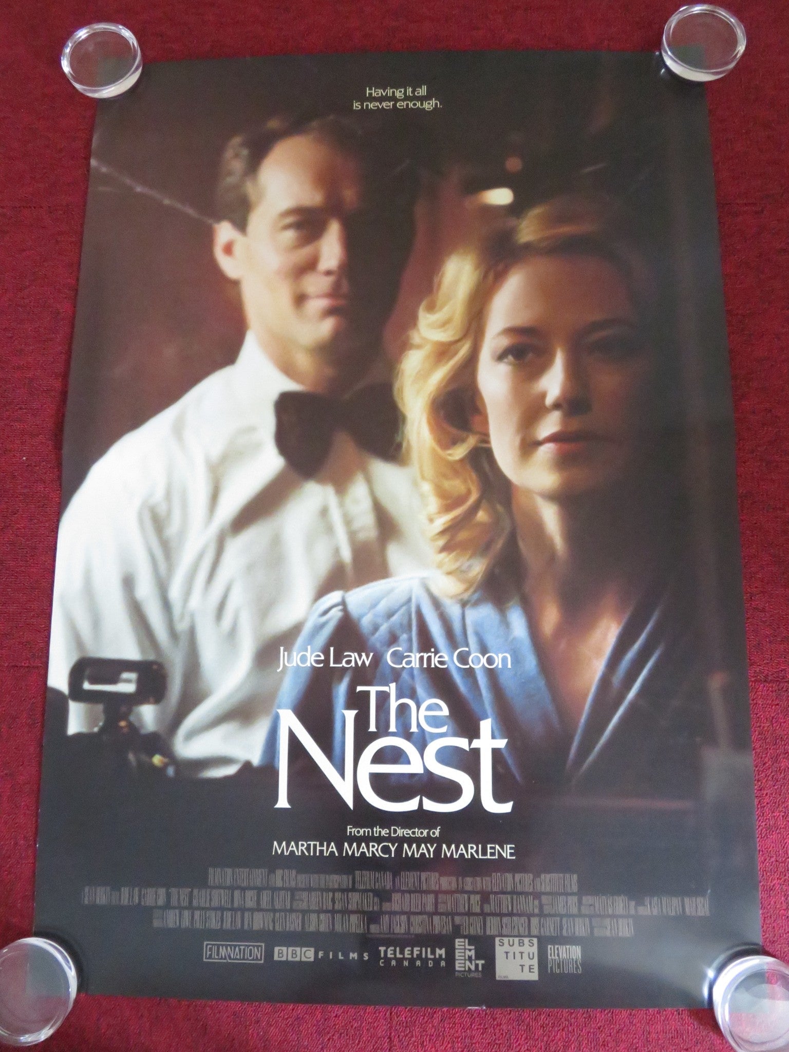 THE NEST US ONE SHEET ROLLED POSTER JUDE LAW CARRIE COON 2020 Rendezvous Cinema Movie posters
