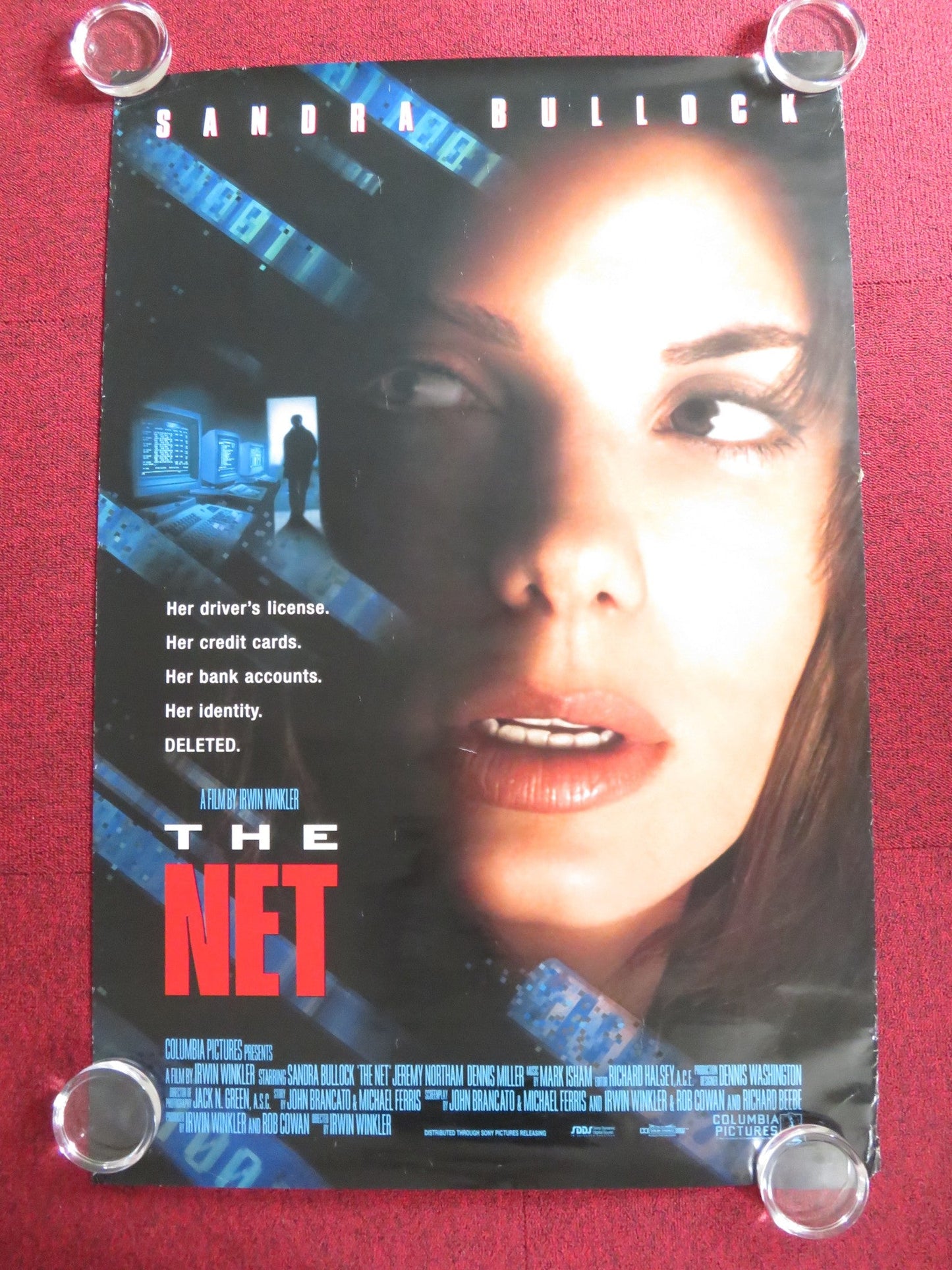 THE NET US ONE SHEET ROLLED POSTER SANDRA BULLOCK JEREMY NORTHAM 1995 Rendezvous Cinema Movie posters