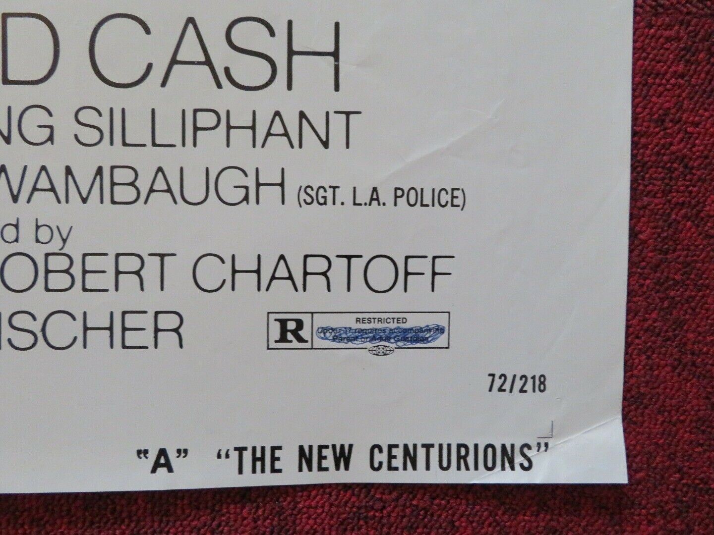 THE NEW CENTURIONS STYLE A FOLDED US ONE SHEET POSTER GEORGE C.SCOTT 1972 Movie posters