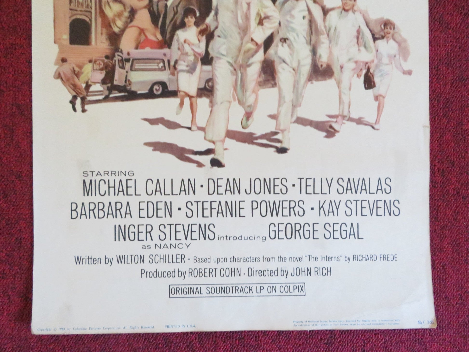 THE NEW INTERNS US INSERT (14"x 36") POSTER MICHAEL CALLAN DEAN JONES 1964 Rendezvous Cinema Movie posters