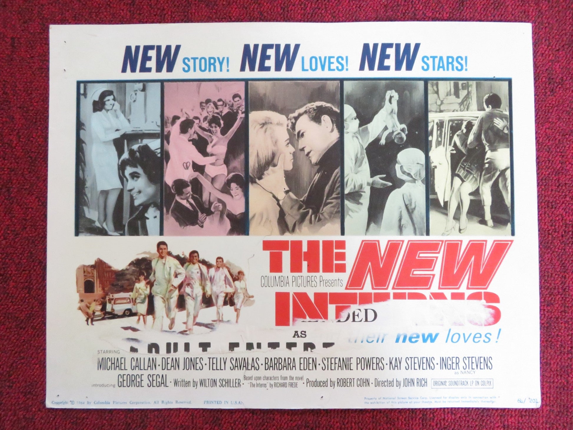 THE NEW INTERNS US LOBBY CARD FULL SET MICHAEL CALLAN DEAN JONES 1964 Rendezvous Cinema Movie posters