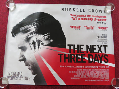 THE NEXT THREE DAYS UK QUAD ROLLED POSTER RUSSELL CROWE ELIZABETH BANKS 2010 Rendezvous Cinema Movie posters