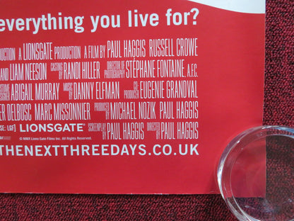 THE NEXT THREE DAYS UK QUAD ROLLED POSTER RUSSELL CROWE ELIZABETH BANKS 2010 Rendezvous Cinema Movie posters