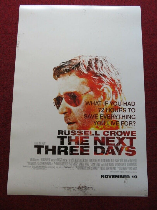 THE NEXT THREE DAYS US ONE SHEET ROLLED POSTER RUSSELL CROWE 2010 Movie posters