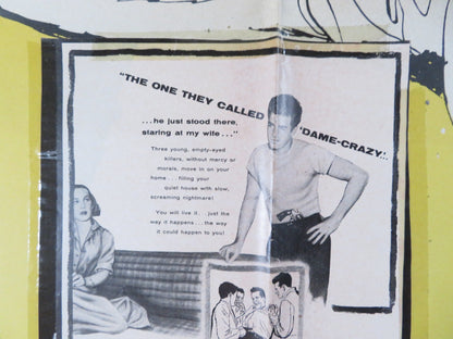 THE NIGHT HOLDS TERROR FOLDED US ONE SHEET POSTER JACK KELLY HILDY PARKS 1955 Rendezvous Cinema Movie posters