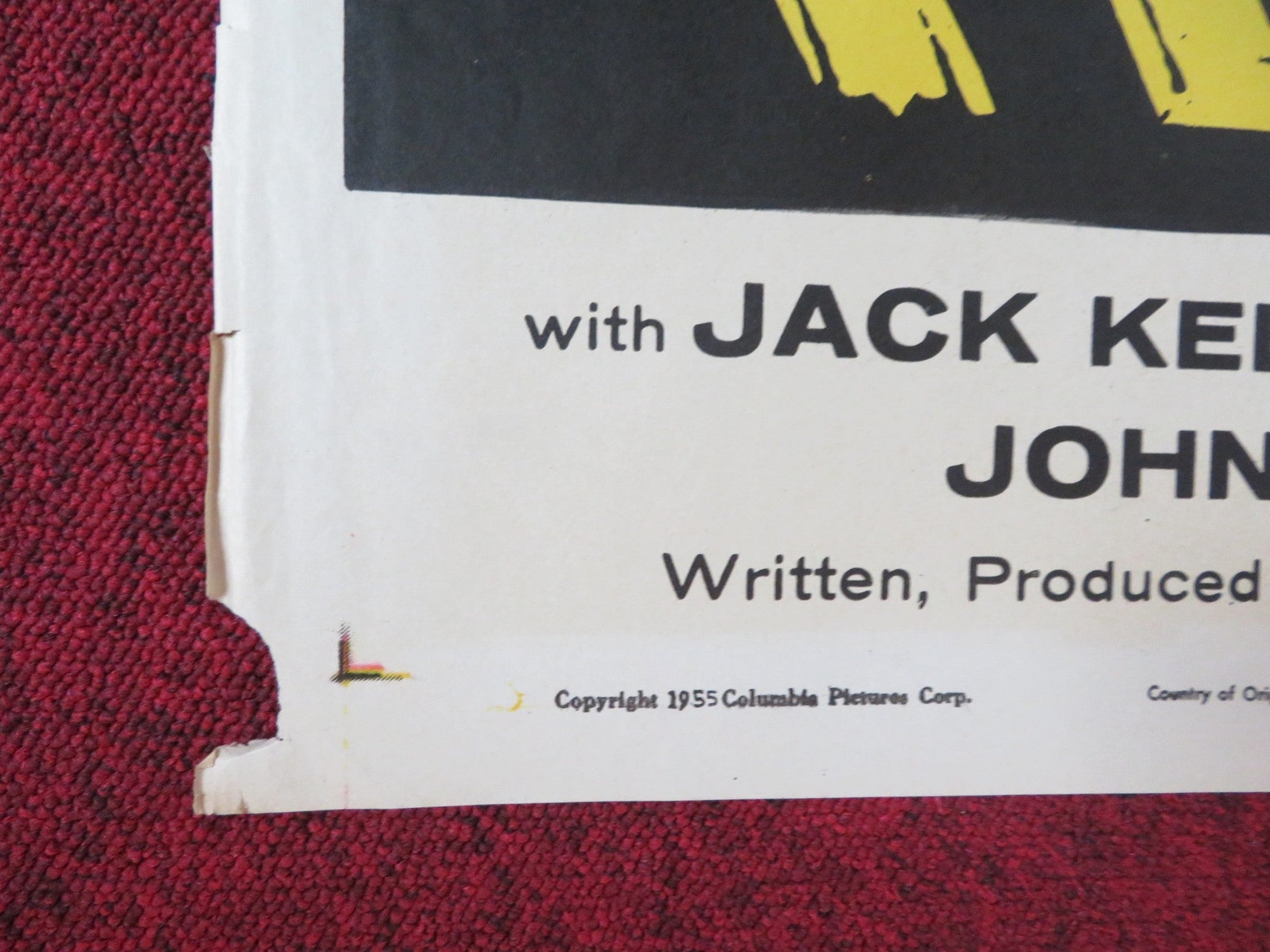 THE NIGHT HOLDS TERROR FOLDED US ONE SHEET POSTER JACK KELLY HILDY PARKS 1955 Rendezvous Cinema Movie posters