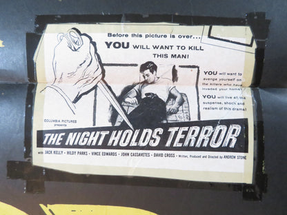 THE NIGHT HOLDS TERROR FOLDED US ONE SHEET POSTER JACK KELLY HILDY PARKS 1955 Rendezvous Cinema Movie posters