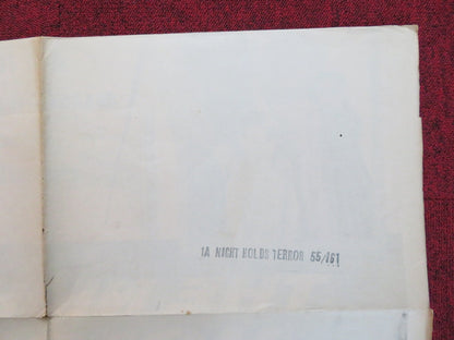 THE NIGHT HOLDS TERROR FOLDED US ONE SHEET POSTER JACK KELLY HILDY PARKS 1955 Rendezvous Cinema Movie posters
