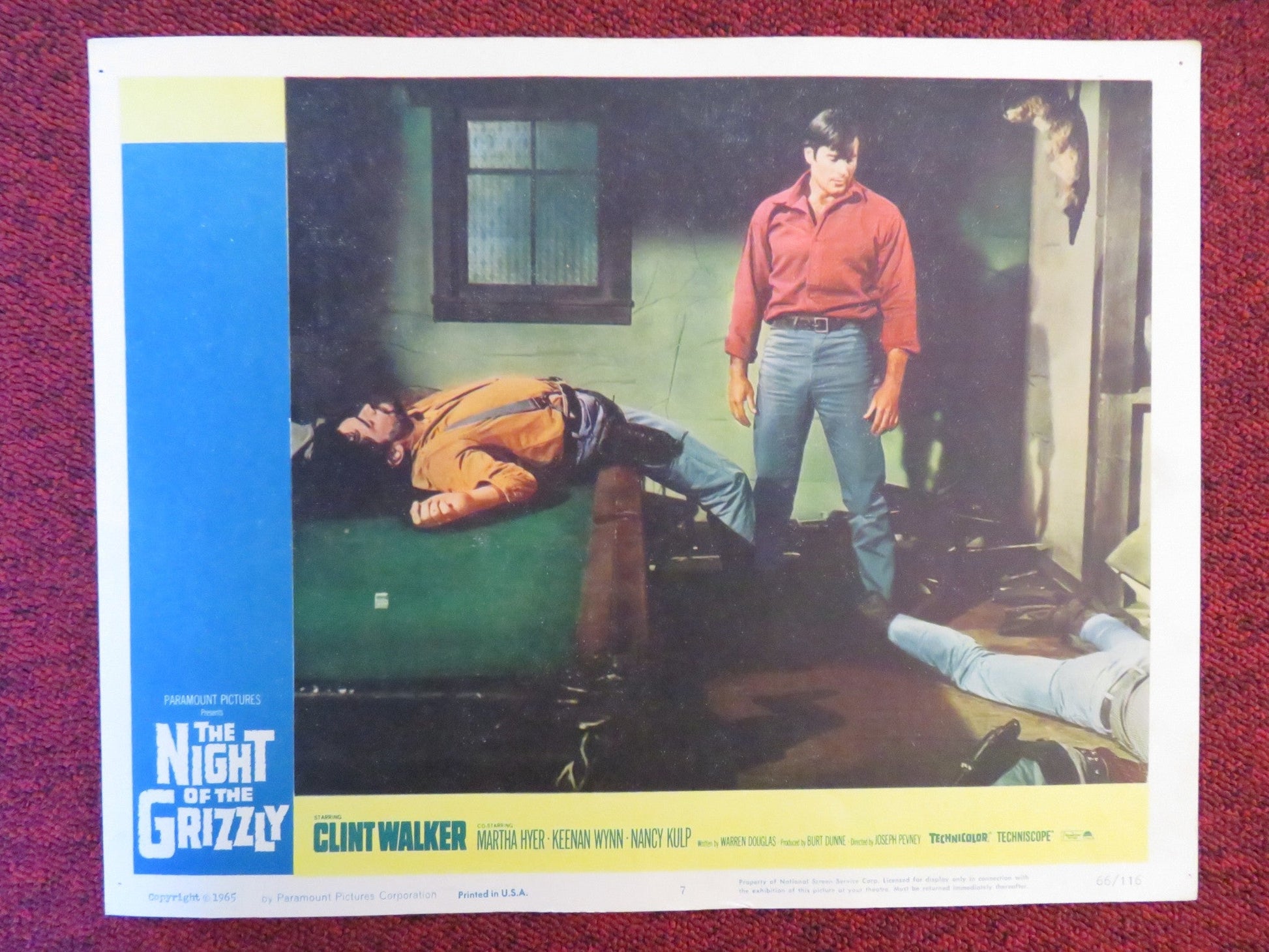 THE NIGHT OF THE GRIZZLY US LOBBY CARD FULL SET CLINT WALKER MARTHA HYER 1966 Rendezvous Cinema Movie posters