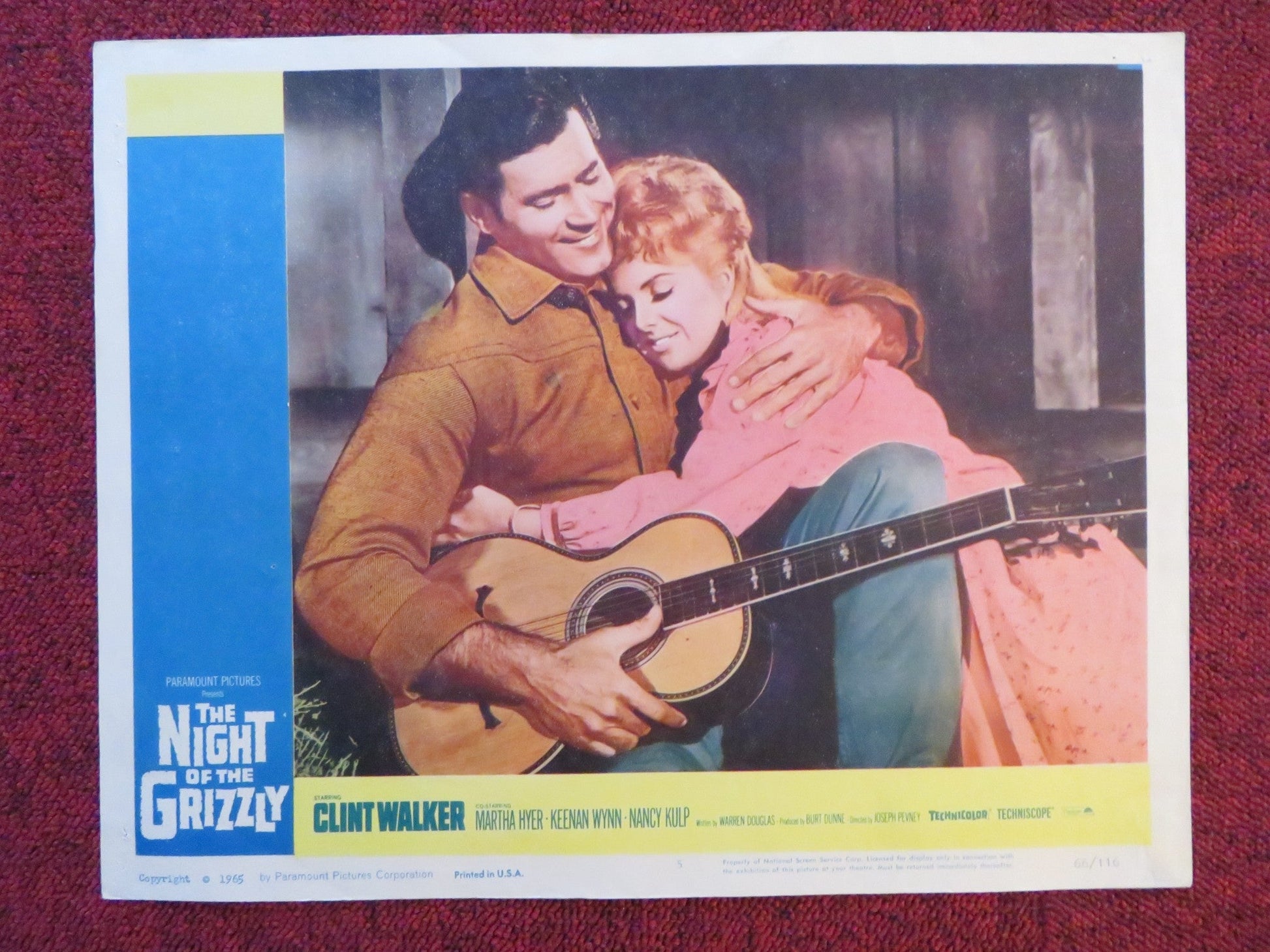 THE NIGHT OF THE GRIZZLY US LOBBY CARD FULL SET CLINT WALKER MARTHA HYER 1966 Rendezvous Cinema Movie posters
