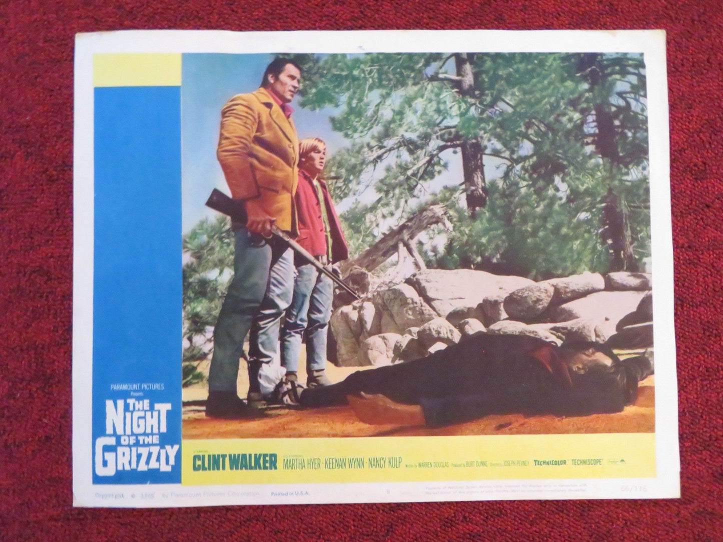 THE NIGHT OF THE GRIZZLY US LOBBY CARD FULL SET CLINT WALKER MARTHA HYER 1966 Rendezvous Cinema Movie posters