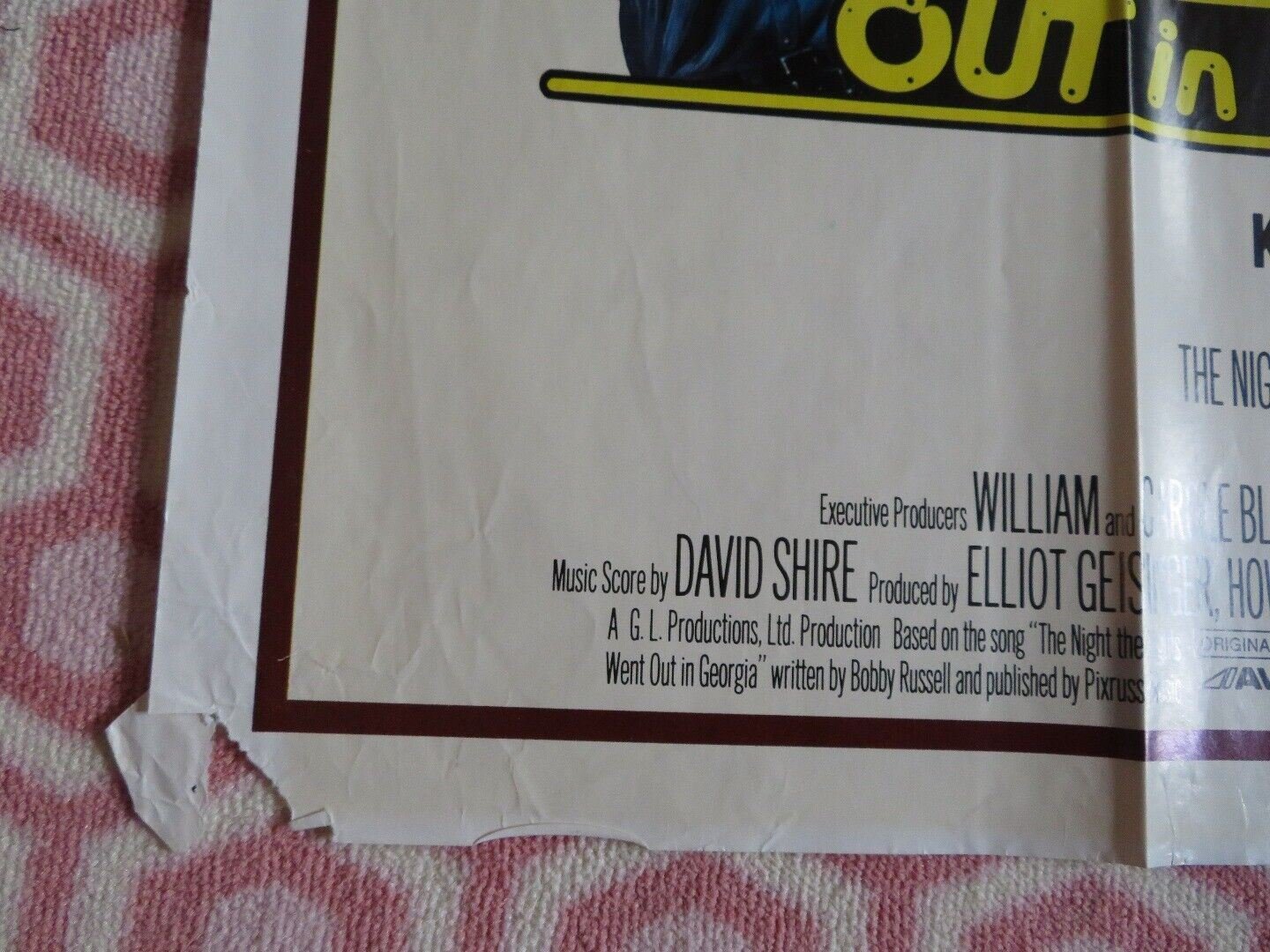 THE NIGHT THE LIGHTS WENT OUT FOR GEORGIAUS ONE SHEET POSTER DENNIS QUAID 1981 Rendezvous Cinema Movie posters