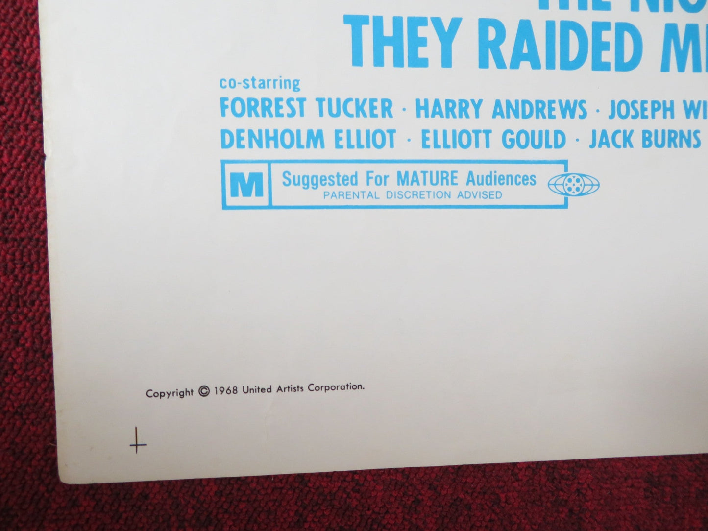 THE NIGHT THEY RAIDED MINSKY'S FOLDED US ONE SHEET POSTER JASON ROBARDS 1968 Rendezvous Cinema Movie posters