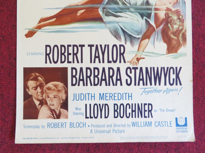 THE NIGHT WALKER US INSERT (14"x 36") POSTER ROBERT TAYLOR BARBARA STANWYCK 1965 Rendezvous Cinema Movie posters