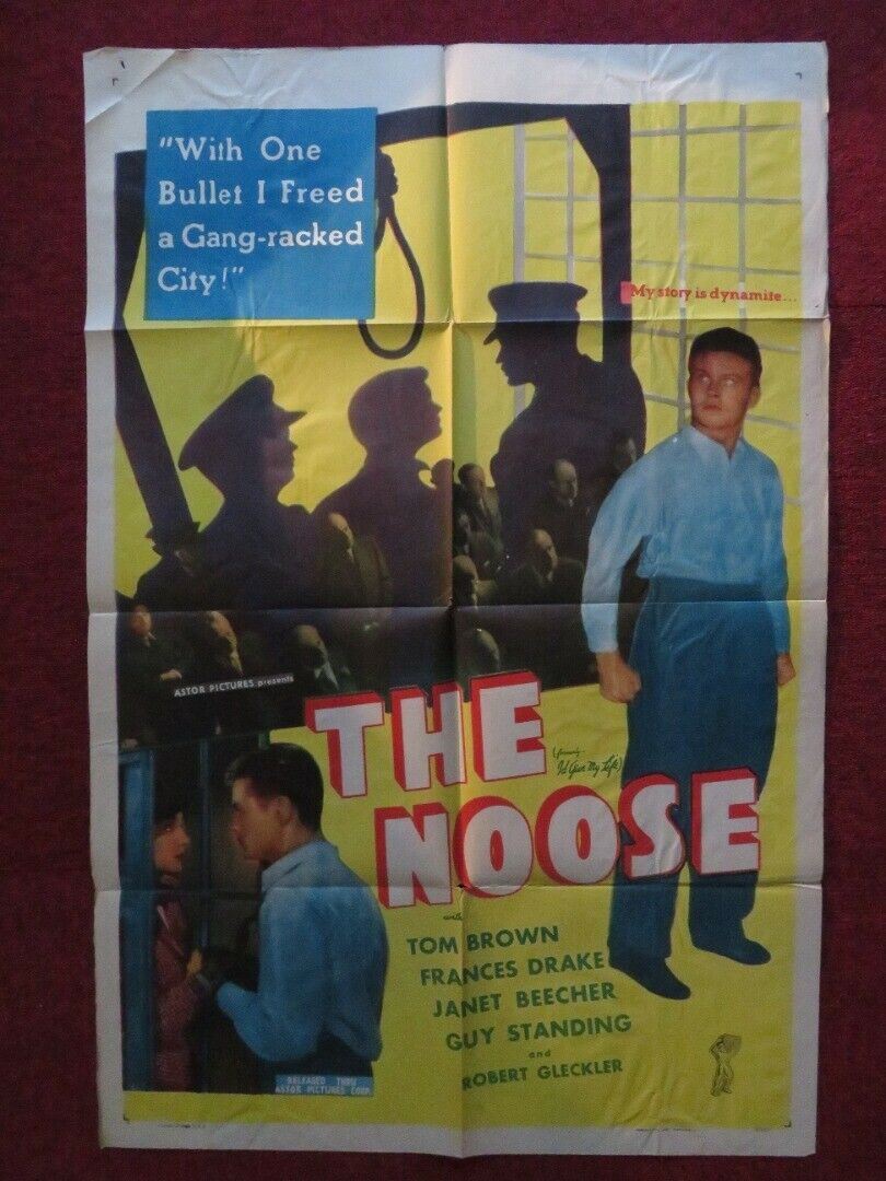 THE NOOSE / I'D GIVE MY LIFE FOLDED US ONE SHEET POSTER GUY STANDING 1947 Movie posters